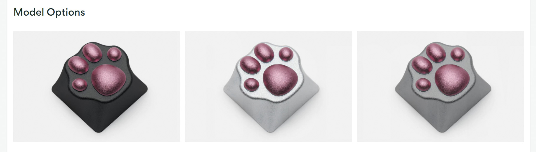 Aluminum Kitty Paw Artisan Keycap Official Color Options
