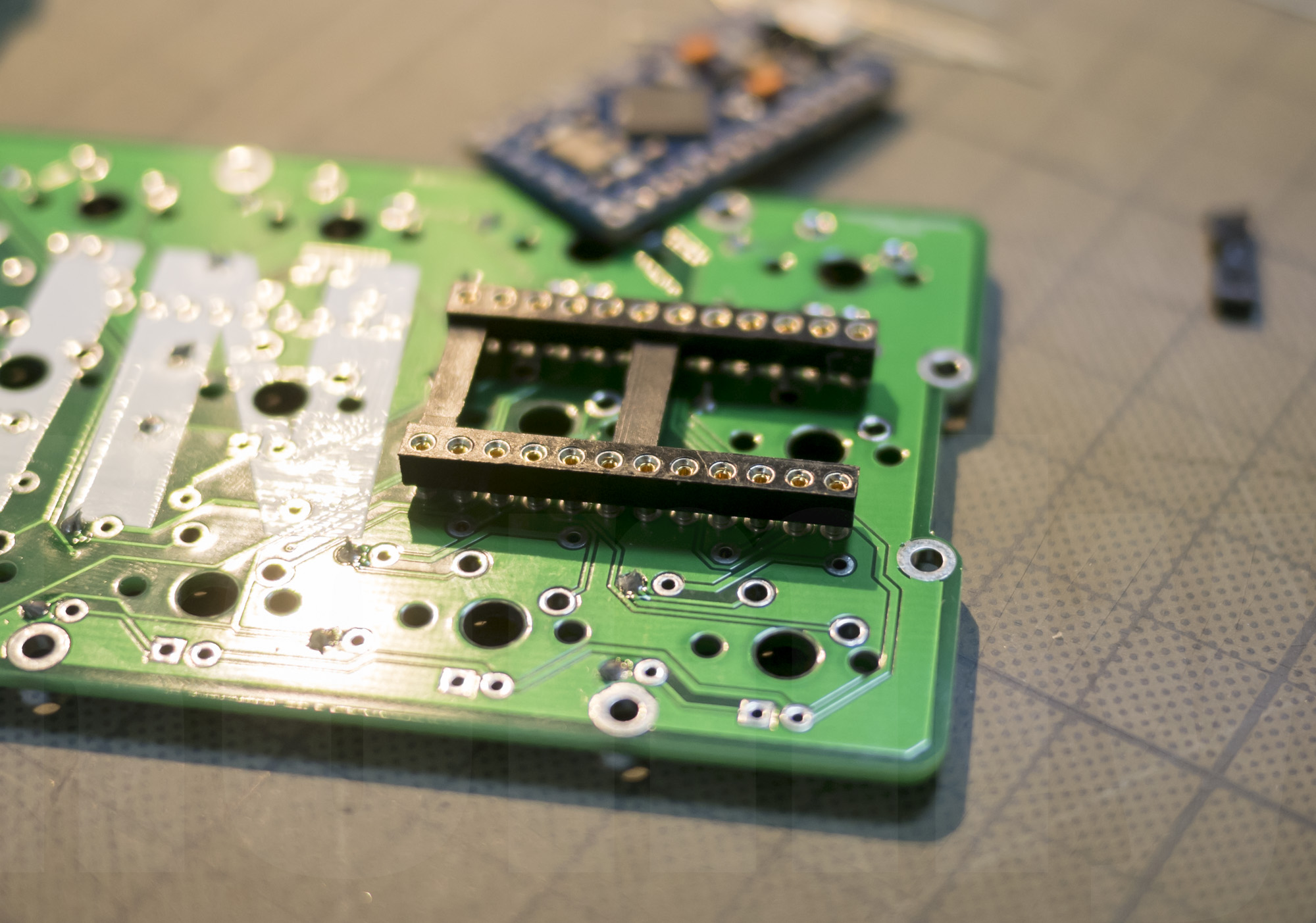 Soldering IC Socket to the Gherkin PCB