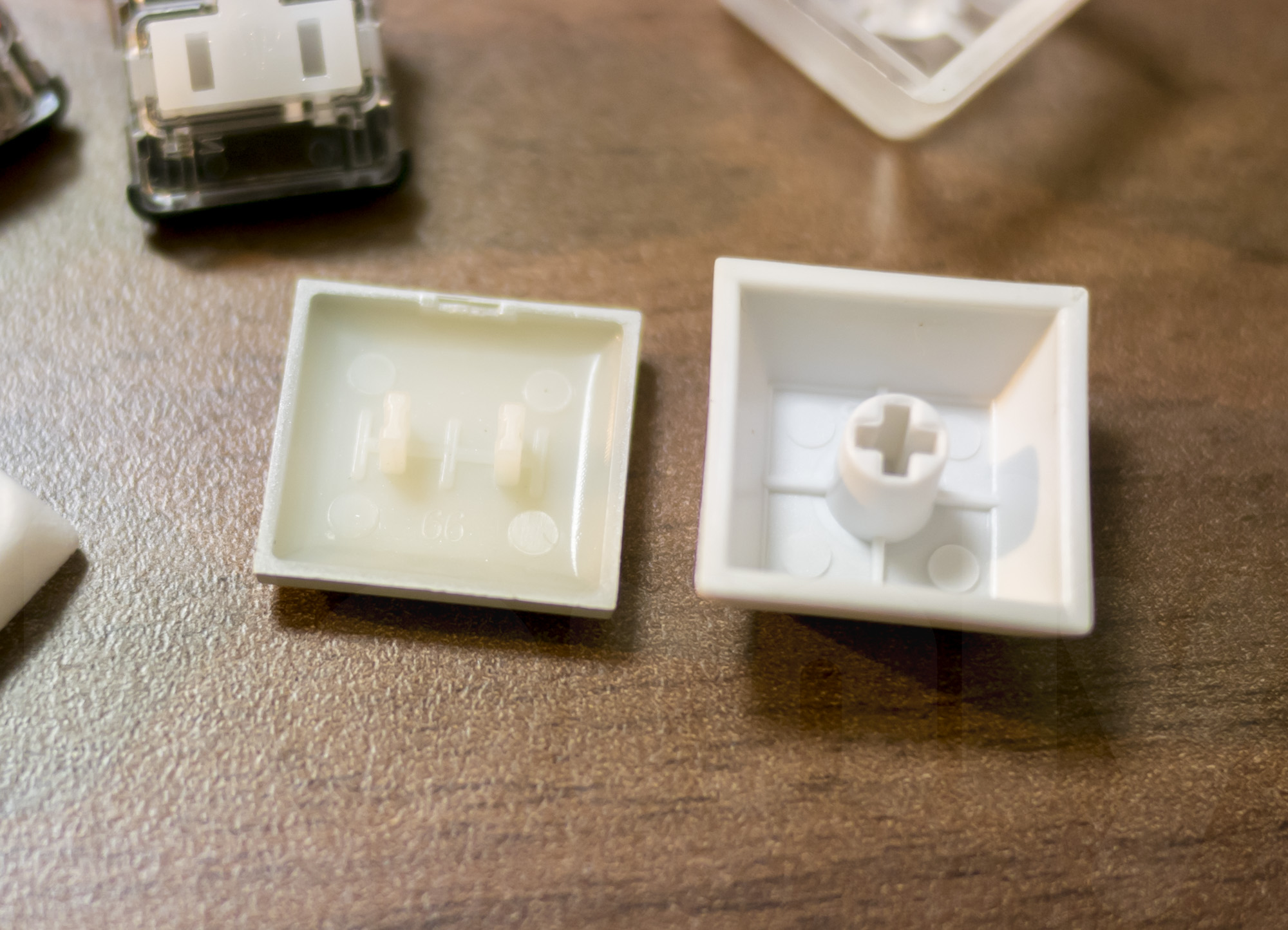 Kailh Low Profile Switche Keycap compare to normal: Inside