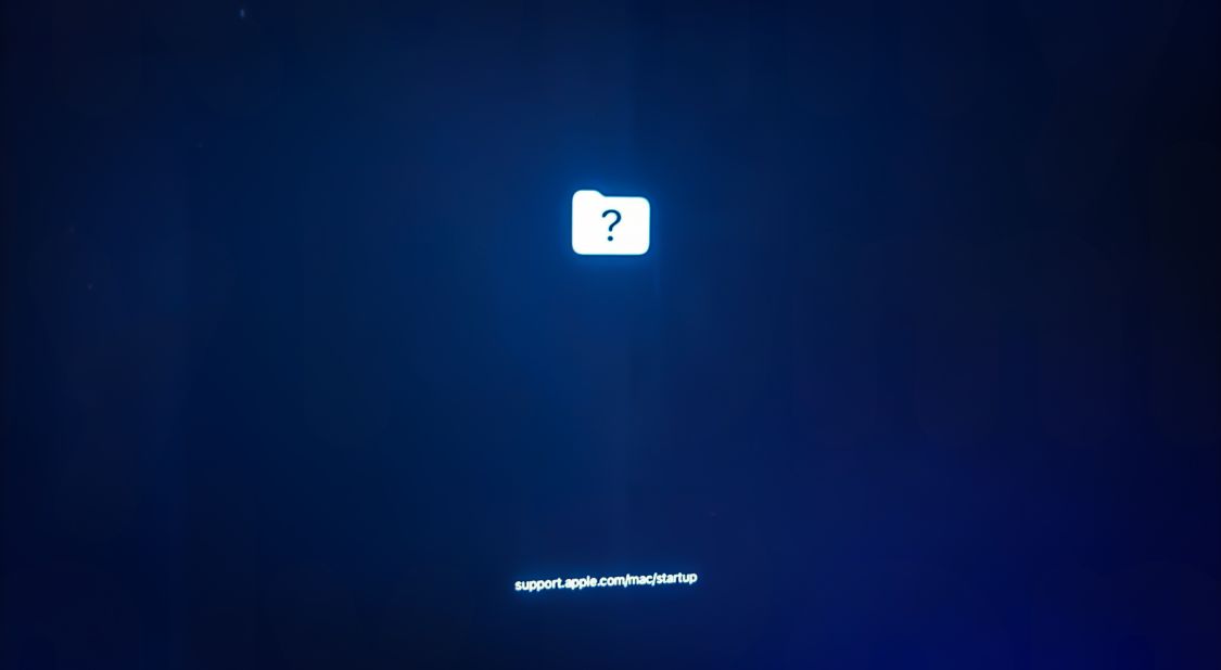 iMacのエラー画面の写真